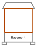 Non heated basement: above floor insulation